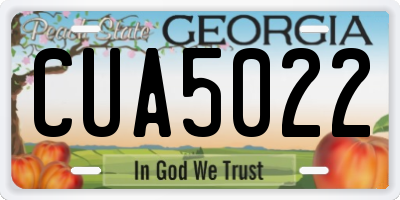 GA license plate CUA5022