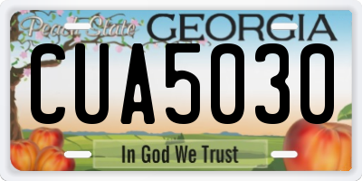 GA license plate CUA5030