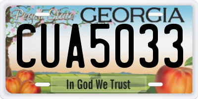GA license plate CUA5033