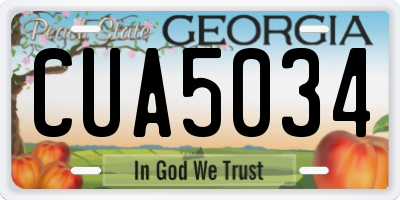 GA license plate CUA5034