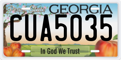 GA license plate CUA5035
