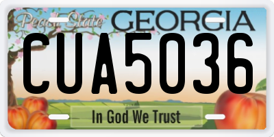 GA license plate CUA5036