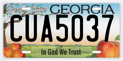 GA license plate CUA5037