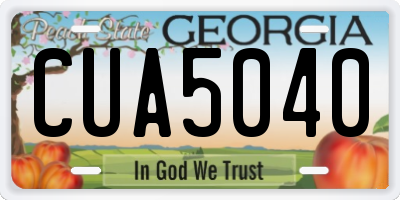 GA license plate CUA5040