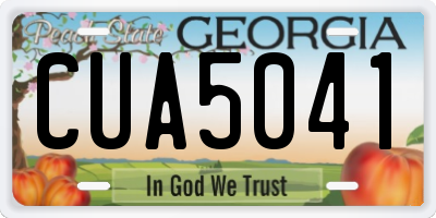 GA license plate CUA5041