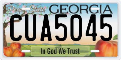 GA license plate CUA5045