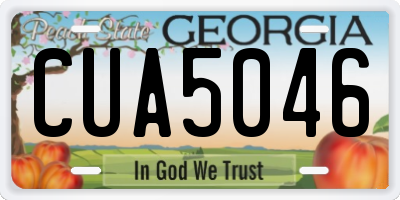 GA license plate CUA5046