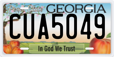 GA license plate CUA5049
