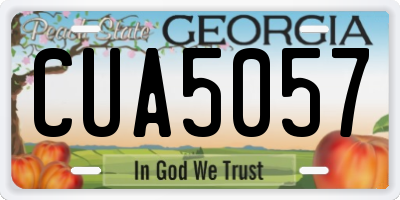 GA license plate CUA5057