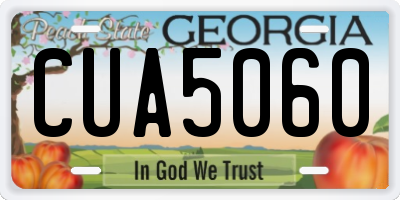 GA license plate CUA5060