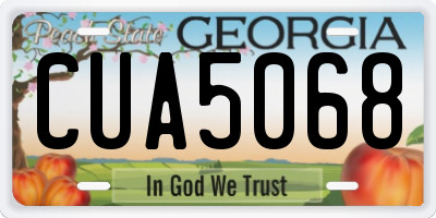 GA license plate CUA5068