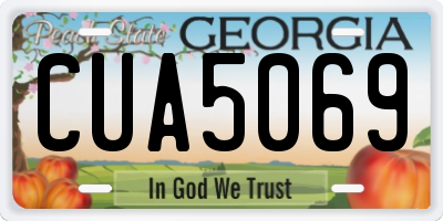 GA license plate CUA5069