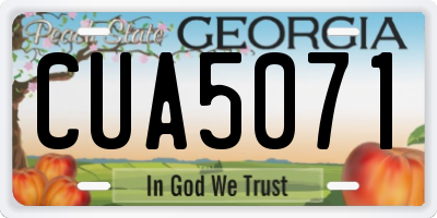 GA license plate CUA5071