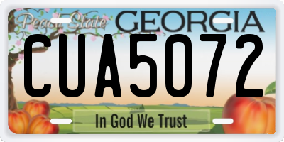 GA license plate CUA5072