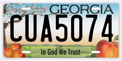 GA license plate CUA5074