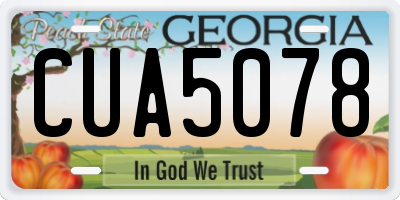 GA license plate CUA5078