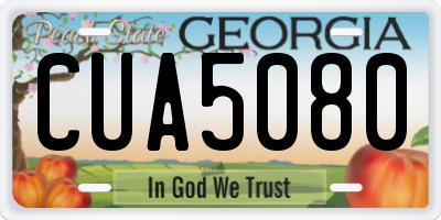GA license plate CUA5080