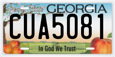 GA license plate CUA5081