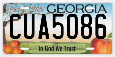 GA license plate CUA5086