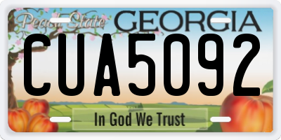 GA license plate CUA5092