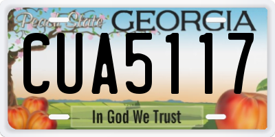 GA license plate CUA5117