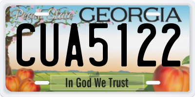 GA license plate CUA5122