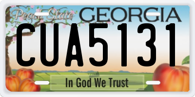GA license plate CUA5131