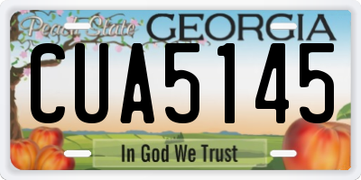 GA license plate CUA5145