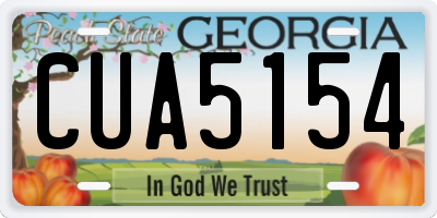 GA license plate CUA5154