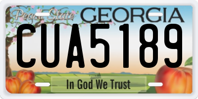 GA license plate CUA5189