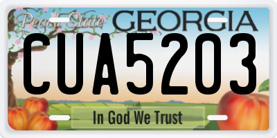 GA license plate CUA5203