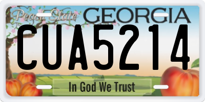 GA license plate CUA5214