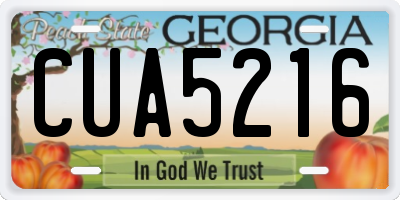 GA license plate CUA5216