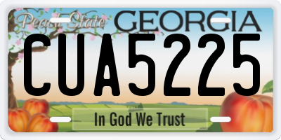 GA license plate CUA5225