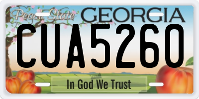 GA license plate CUA5260