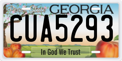 GA license plate CUA5293