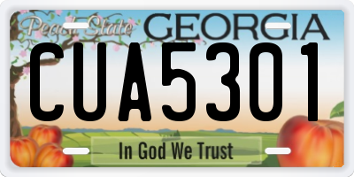 GA license plate CUA5301