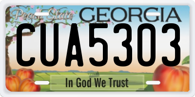 GA license plate CUA5303