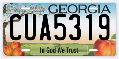 GA license plate CUA5319