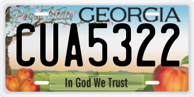 GA license plate CUA5322