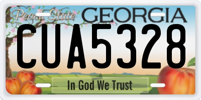 GA license plate CUA5328