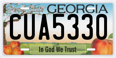 GA license plate CUA5330