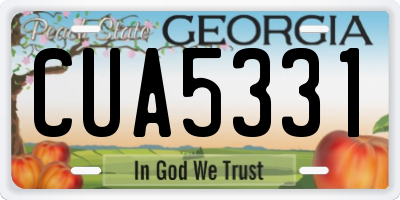 GA license plate CUA5331