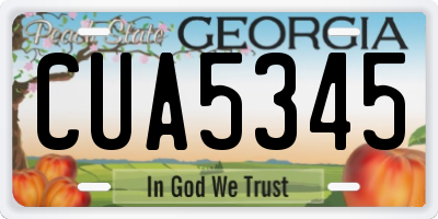 GA license plate CUA5345