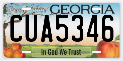 GA license plate CUA5346