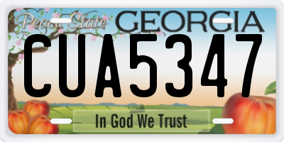 GA license plate CUA5347