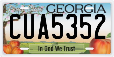 GA license plate CUA5352