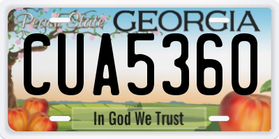 GA license plate CUA5360