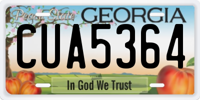 GA license plate CUA5364
