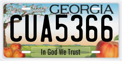 GA license plate CUA5366